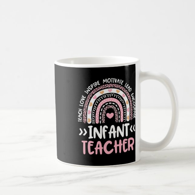 Spädbarnslärare Söt Tie Dye Regnbåge Hjärtan Dagis Kaffemugg (Höger)