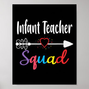 Spädbarnslärare Squad Roligt Back to school Teache Poster