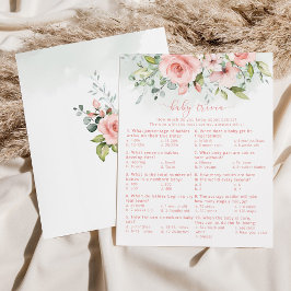 Spädbarnstrivia baby shower-spel i blomrosafärger