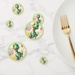 Spädd dinosaurie med massor av färgballong