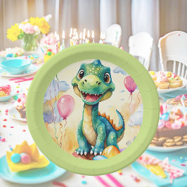 Spädd dinosaurie med massor av färgballong