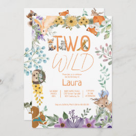 Spädda skogsdjur i grönt skogsbruk 2:a födelsedag inbjudningar