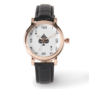 Spade läderur armbandsur