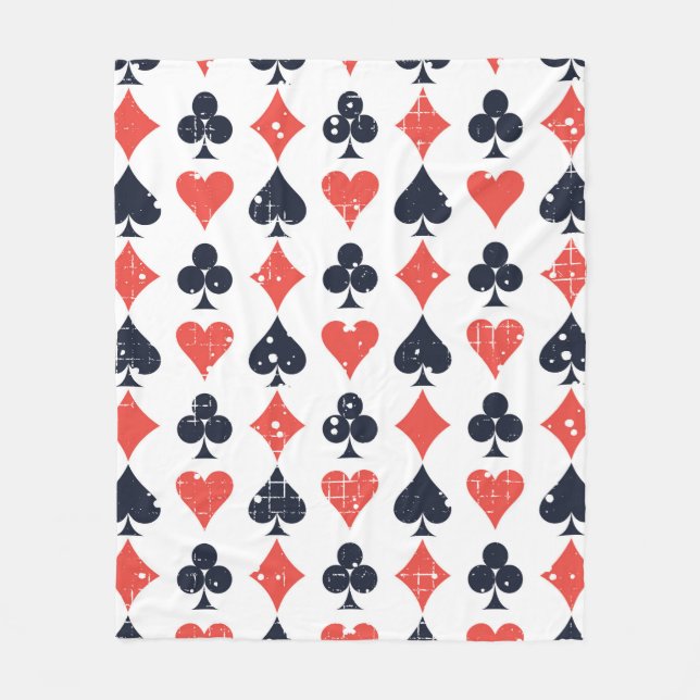 Spade, romb, hjärta, klubb mönster fleecefilt (Framsidan)
