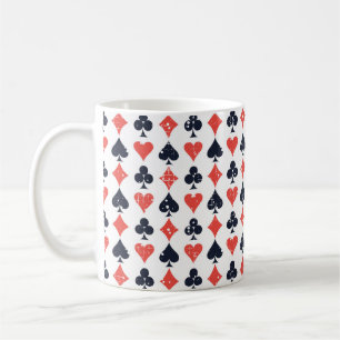 Spade, romb, hjärta, klubb mönster kaffemugg