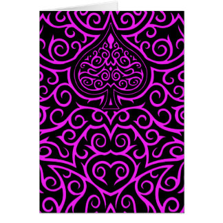 Spade & rullverk - Rosa Hälsningskort