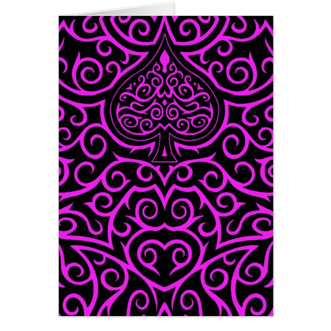 Spade & rullverk - Rosa Hälsningskort (Framsidan)