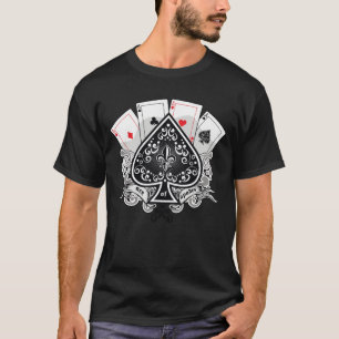 Spader Ace Kortdäcksdesign T Shirt