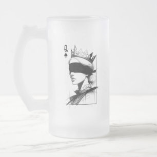 Spader Dam (stil 1) Fin konst ritning Frostat Ölglas