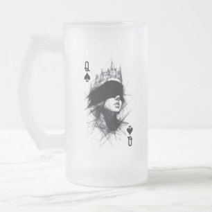 Spader Dam (stil 3) Fin konst ritning Frostat Ölglas