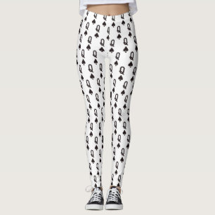 Spader designade vitt leggings