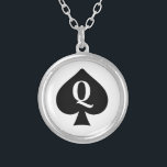 Spader drottning silverpläterat halsband<br><div class="desc">Spader drottning</div>