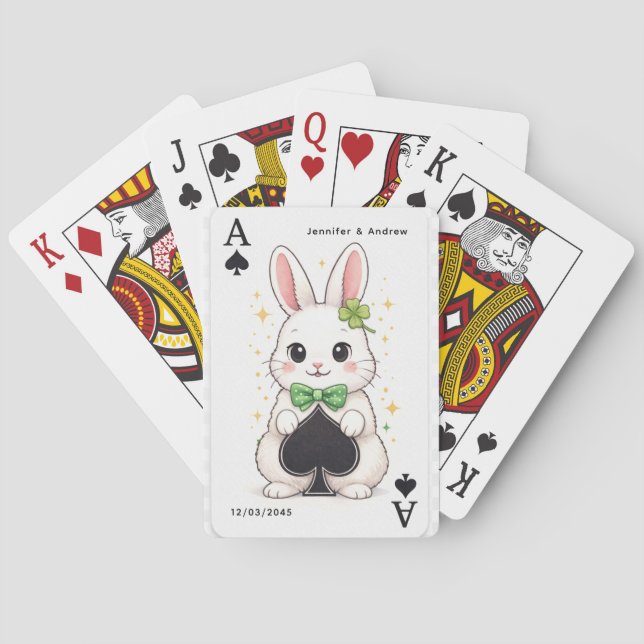 Spader ess Lucky Rabbit Poker Kort  Casinokort (Baksidan)