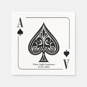 Spader ess spelkort, Poker, Kasino natt Pappersservett