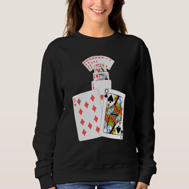 Spader Hearts Card-spelare T Shirt (Framsida)