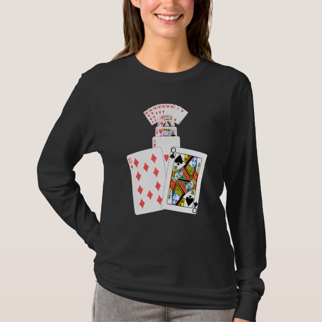 Spader Hearts Card-spelare T Shirt (Framsida)