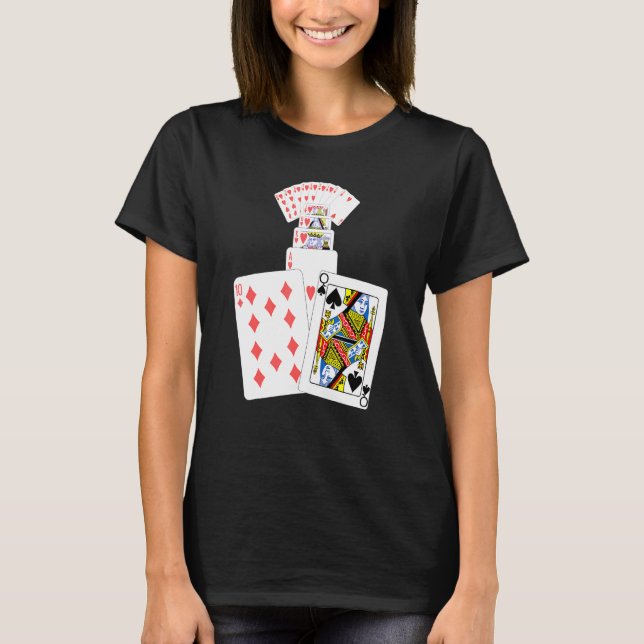Spader Hearts Card-spelare T Shirt (Framsida)