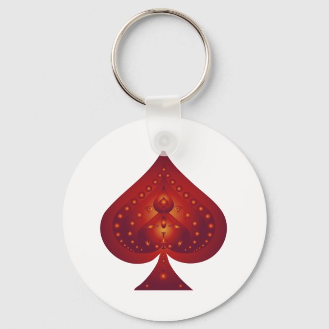 Spader-symbol: Vektorteckning: Nyckelring (Framsida)