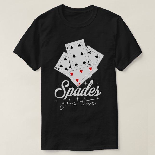 Spades Card Game Time  T Shirt (Design framsida)