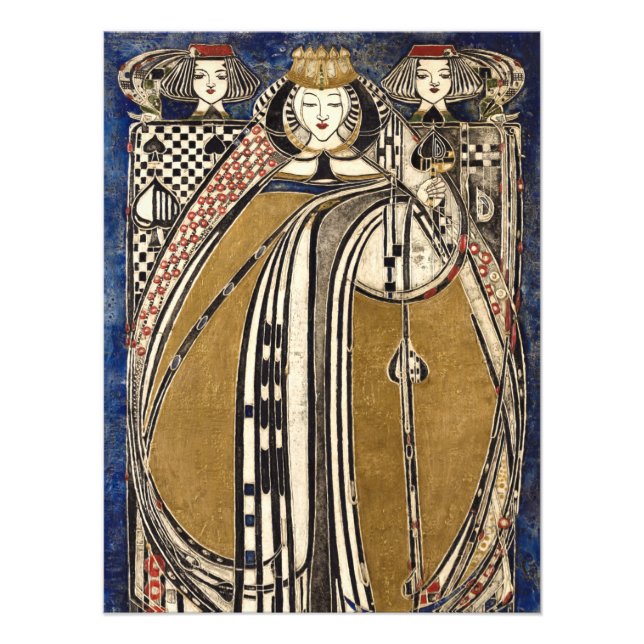Spades drottning av Margaret Macdonald Mackintosh Fototryck (Framsidan)