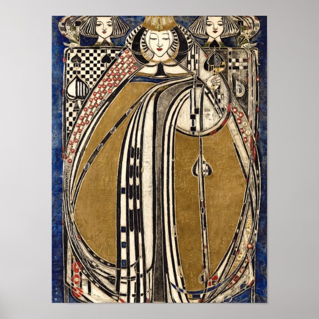 Spades drottning av Margaret Macdonald Mackintosh Poster (Framsidan)