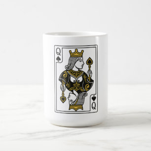 Spades drottning - Black & Guld Kaffemugg