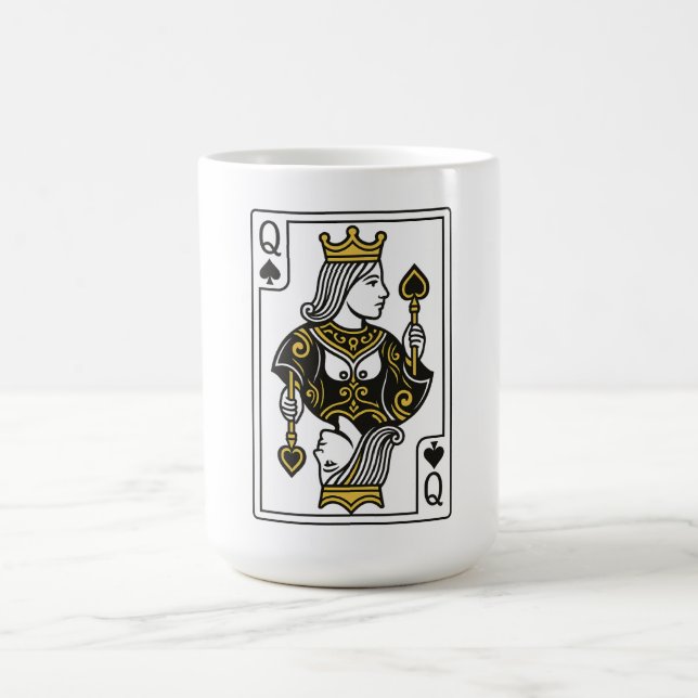 Spades drottning - Black & Guld Kaffemugg (Center)