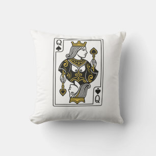 Spades drottning - Black & Guld Kudde