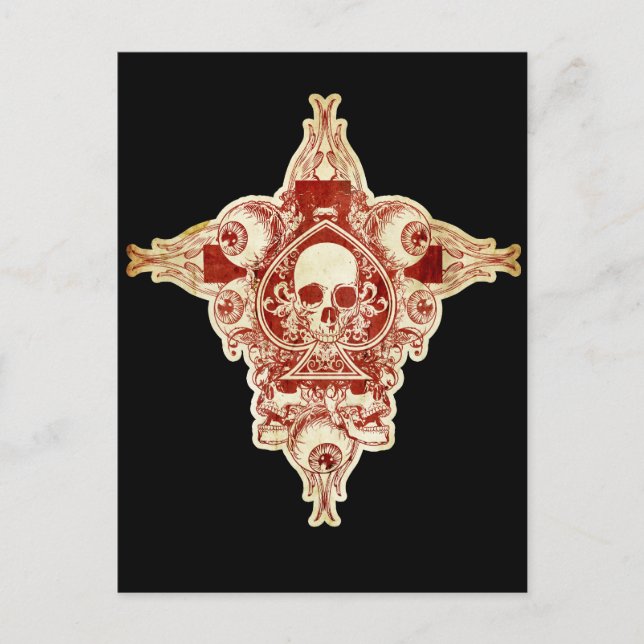 Spades ess skalle vykort (Framsida)