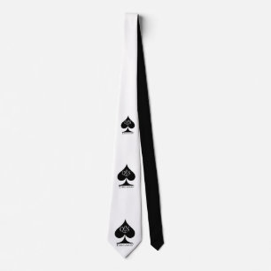 Spades Neck Tie Black på White QoS Dreams Slips