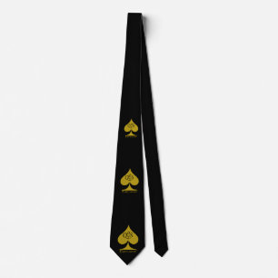 Spades Neck Tie Guld drottning på Black QoS Dreams Slips