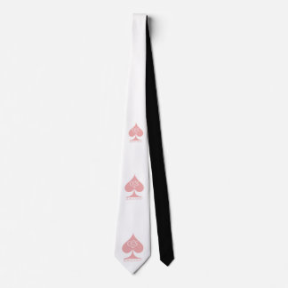 Spades Neck Tie Rosa på White QoS Dreams Slips