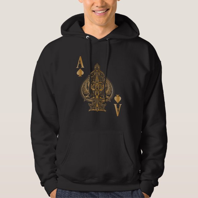 Spades Poker Ace Casino Hoodie (Framsida)