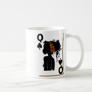Spades Queen Card Afro American Black History Mont Kaffemugg