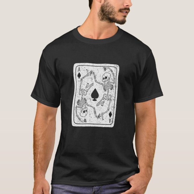 Spades Skeleton Grunge Punk Satanic Wi T Shirt (Framsida)