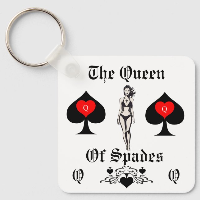 Spades Tarot Card Thunder_Cove Nyckelring (Framsida)