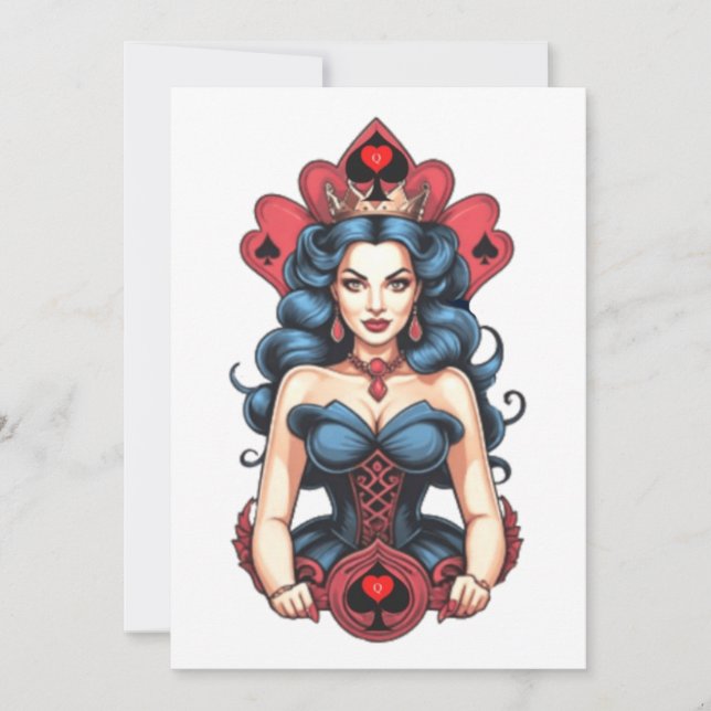 Spades Thunder_Cove-drottning Inbjudningar (Framsida)