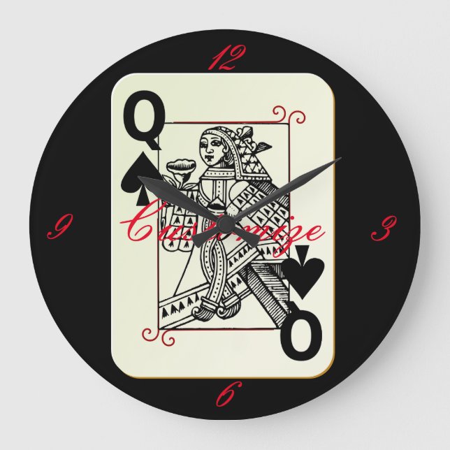 Spades Thunder_Cove-drottning Stor Klocka (Framsida)