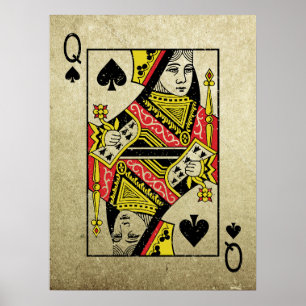Spades Vintage Stil, uppspelningskort Poster