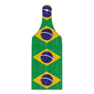 Spadlar av glas med flagga av Brasilien
