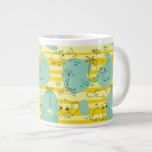 Spädningsdjur som leker med vatten 2 jumbo mugg