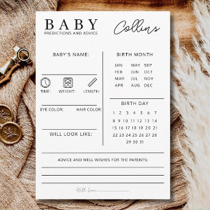 Spådomar Baby Shower-spel och råd Julkort