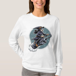 Spådomar och hastighet: Halloween Witch på en tekn T Shirt