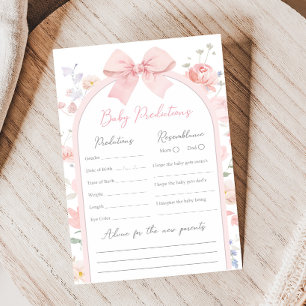 Spådomsspel för baby shower med blomsterbukett