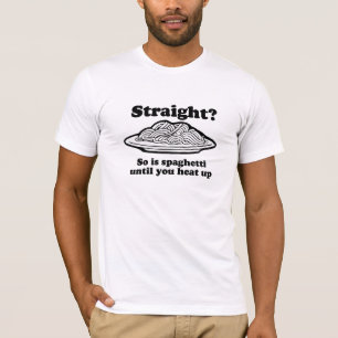 Spagetti är rak, tills du värmer upp den tee shirt