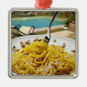 Spagetti Carbonara Julgransprydnad Metall