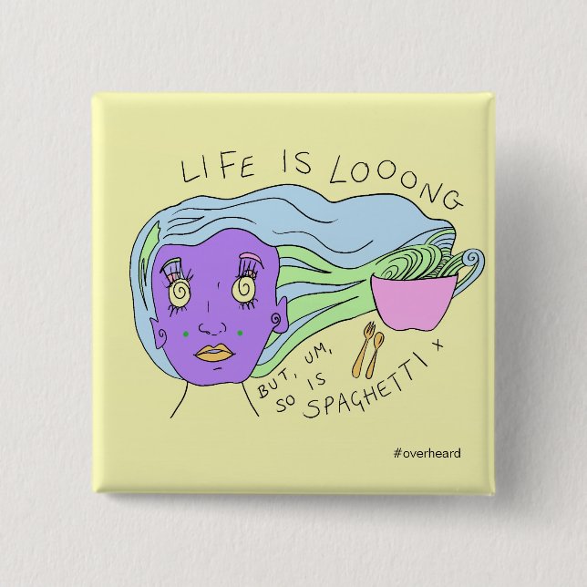 Spagetti | kvadrerar klämmer fast #overheard för knapp (Framsida)