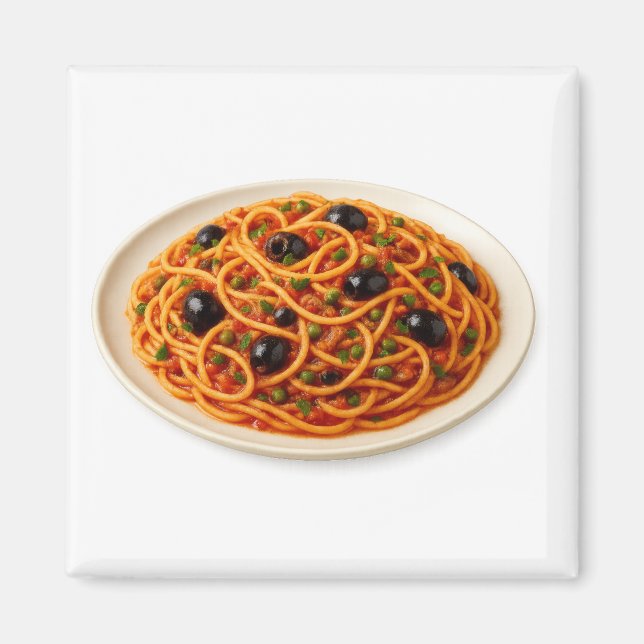 Spaghetti alla Puttanesca Magnet (Framsidan)