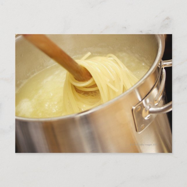 Spaghetti är fastsatt i Pot Vykort (Framsida)