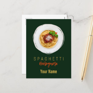 Spaghetti bolognese pasta noodle gourmet chef helg vykort
